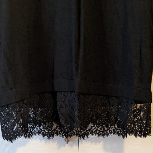 Violeta by Mango Black Dress with Lace Details size L - Picture 4 of 13